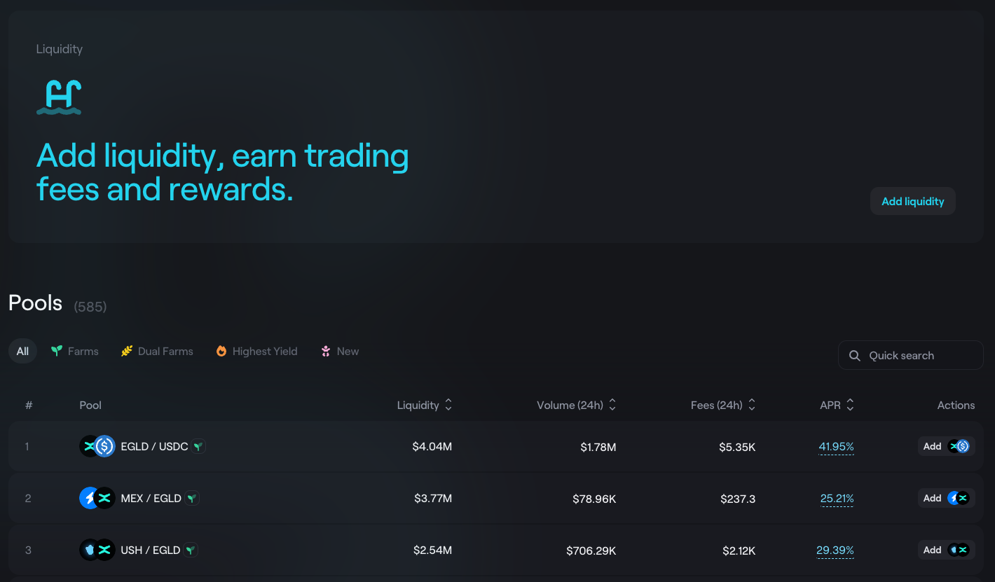 Add Liquidity Home