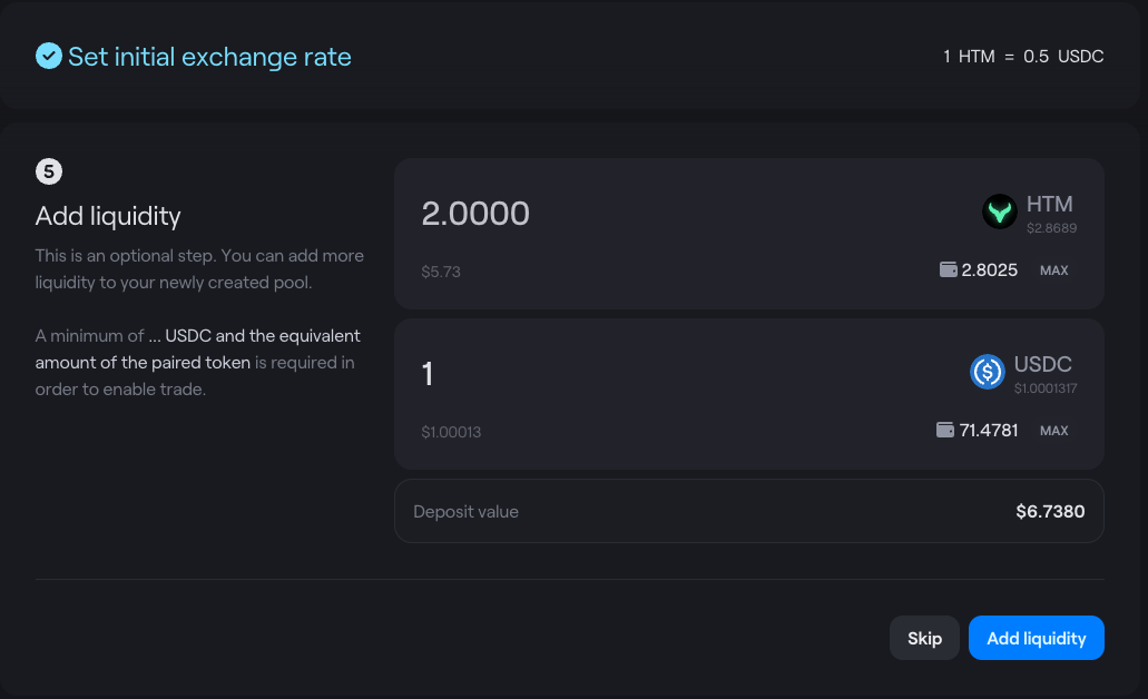 Add liquidity